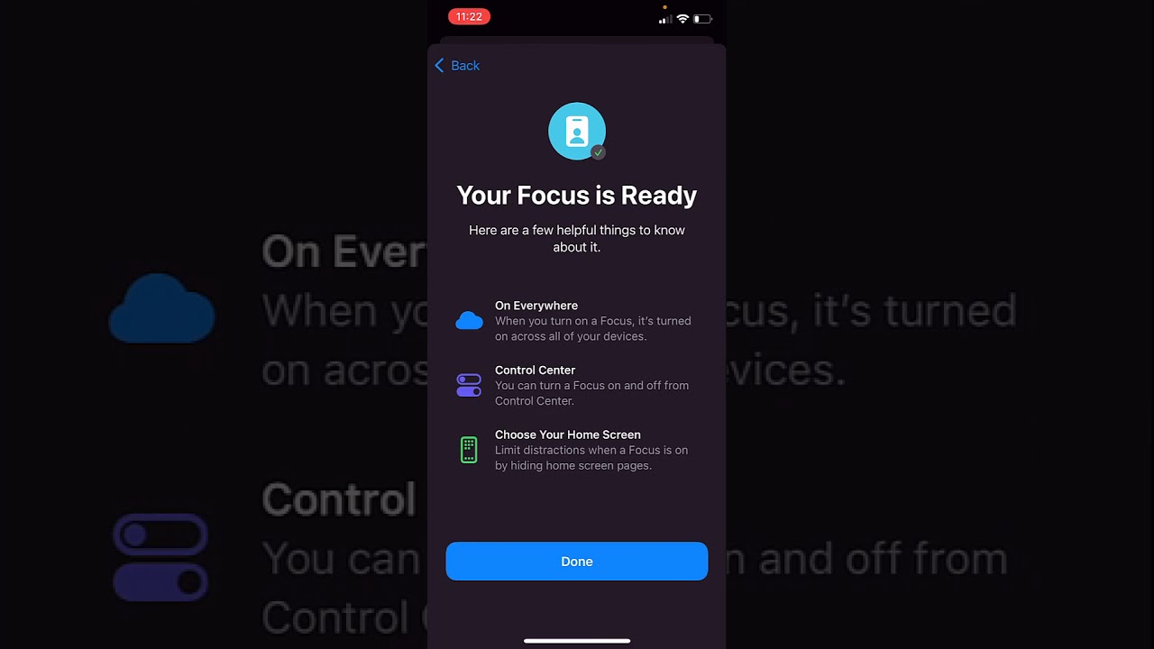 Setting up Work Focus on iOS 15