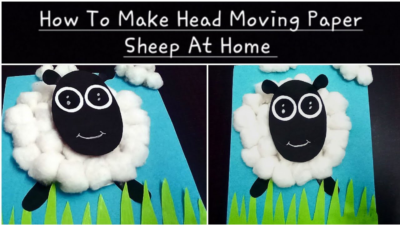How To Make Head Moving Sheep 🐑 With Papers And Cotton| #easypeasy #Kidscraft #easycraft #zerobudget