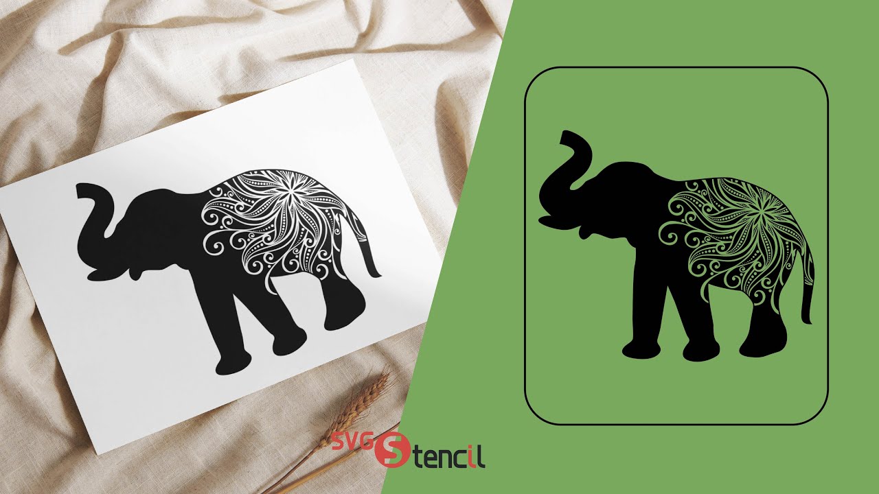 Elephant mandala svg design - SVGStencil