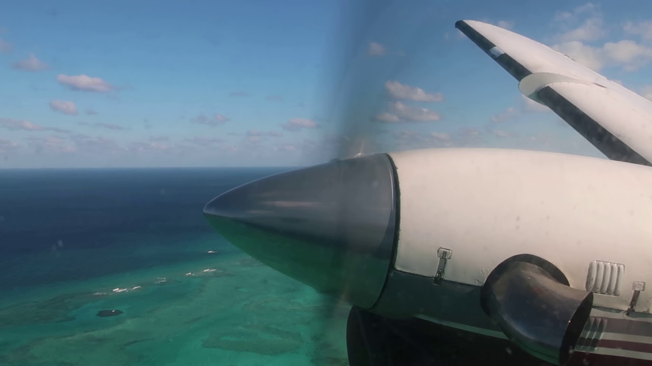 Takeoff from Mangrove Cay in a LeAir Embraer 110
