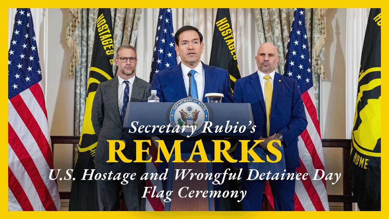 Secretary Rubio delivers remarks at the U.S. Hostage and Wrongful Detainee Flag Raising Ceremony