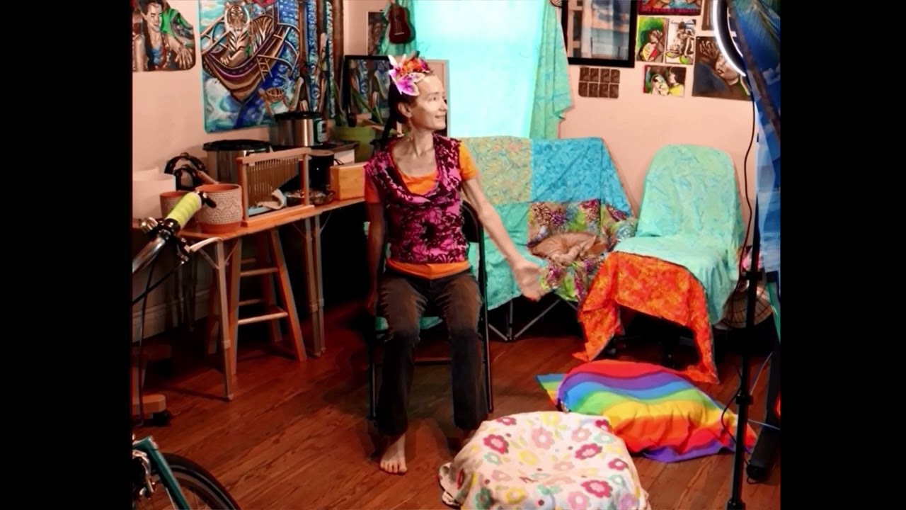 Pranayama movement, yoga meditation in a chair