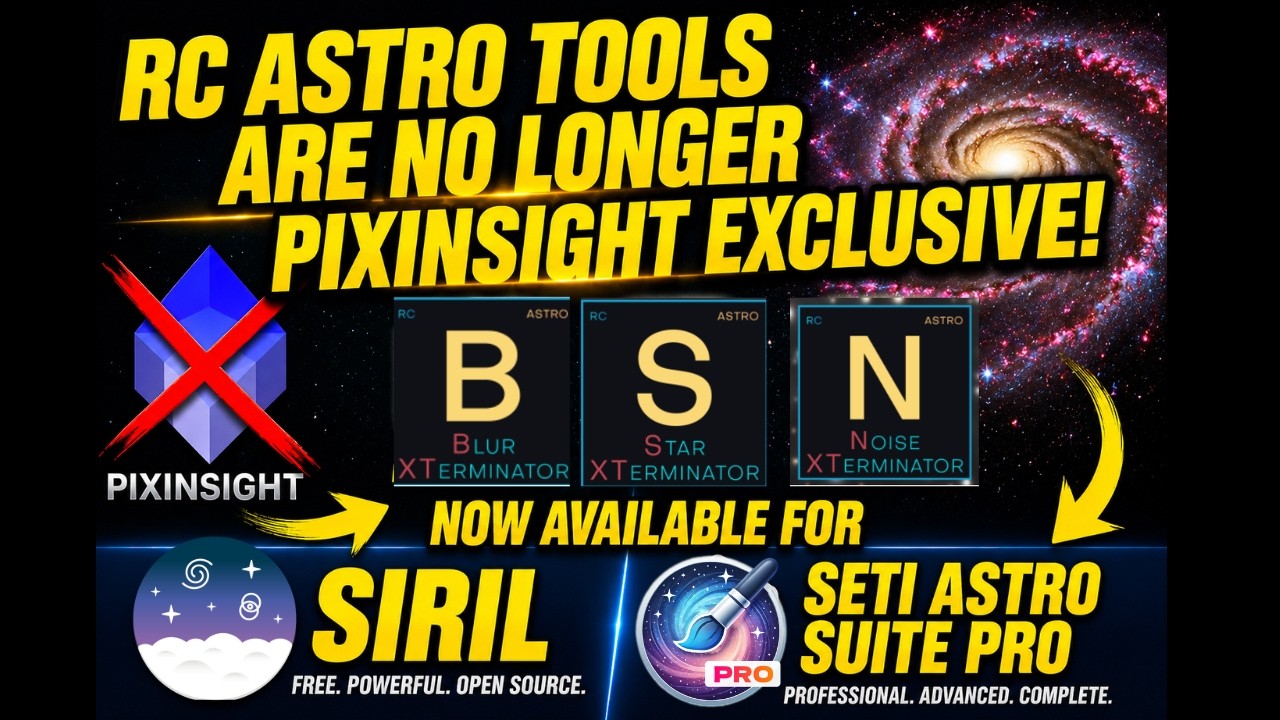 BlurXTerminator, StarXTerminator i NoiseXTerminator już dostępne dla Siril i SETI Astro Suite Pro!