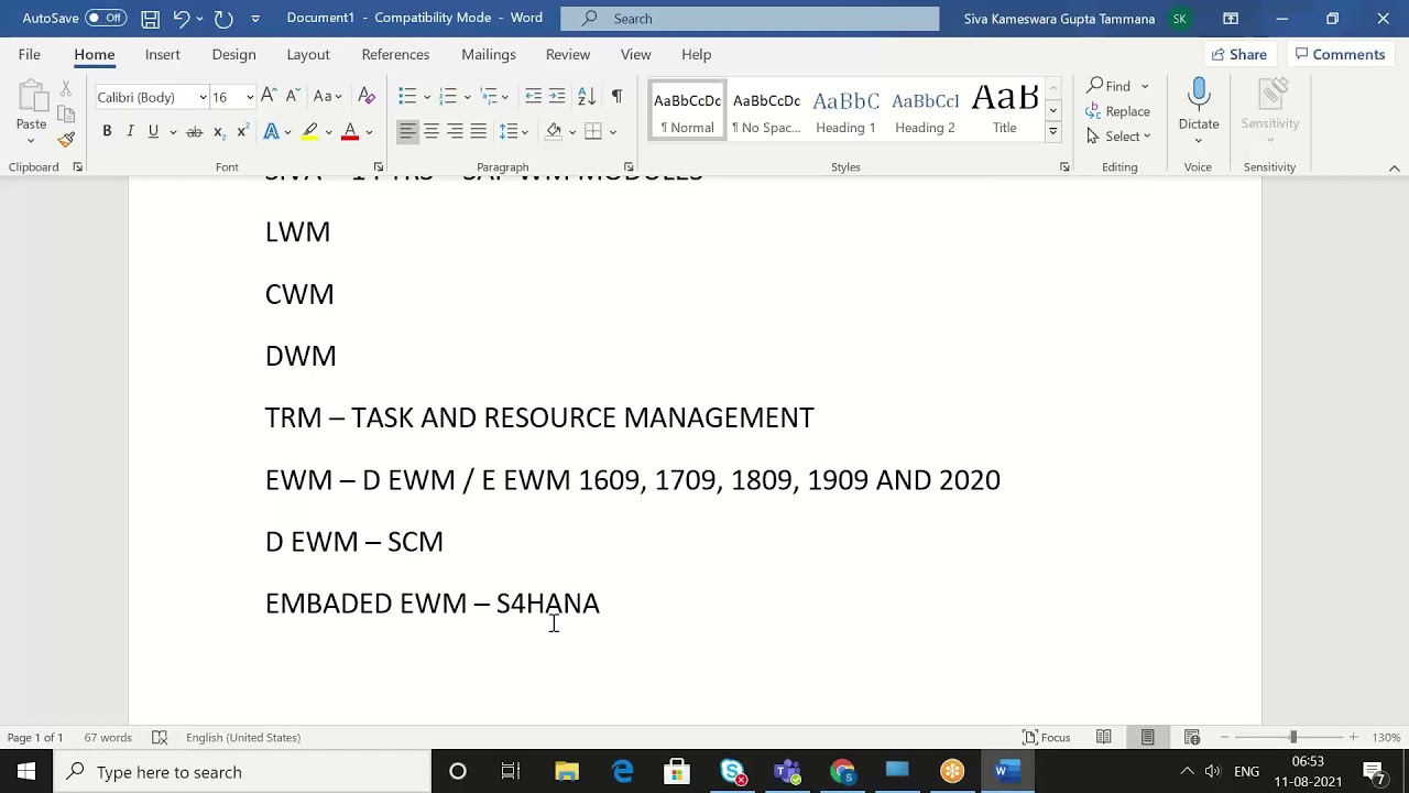 SAP EWM Demo Session 1