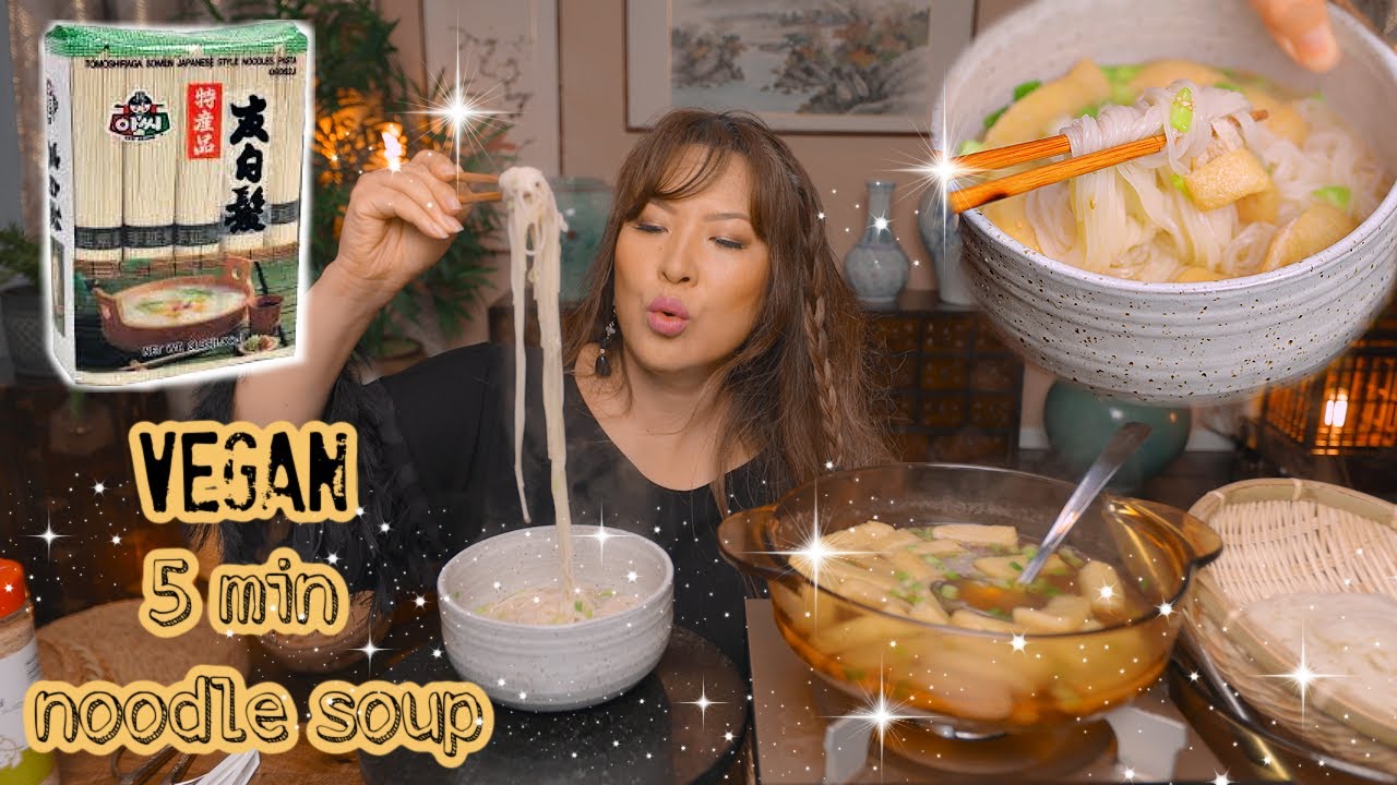 🧑🏻‍🍳RECIPE MUKBANG • KOREAN vegan NOODLE SOUP *SOMEN • Mukbang (비건 잔치국수)