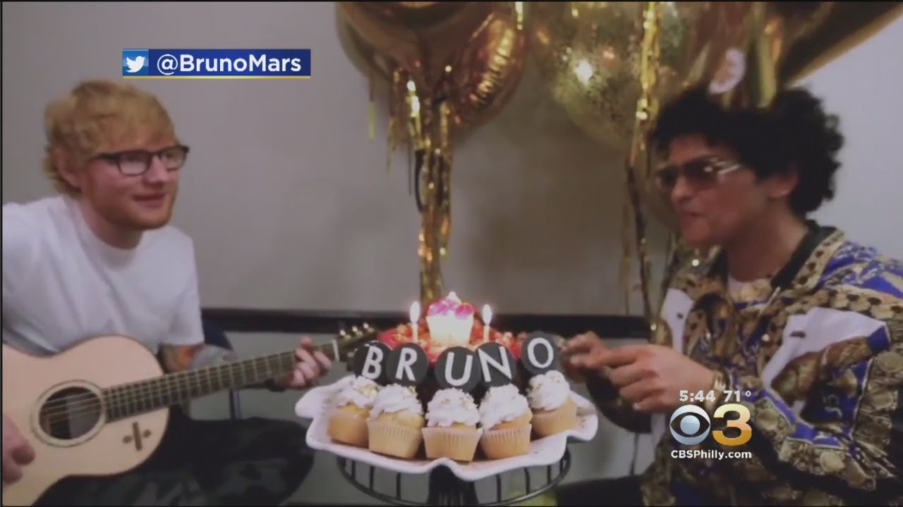 Ed Sheeran Sings Bruno Mars Happy Birthday