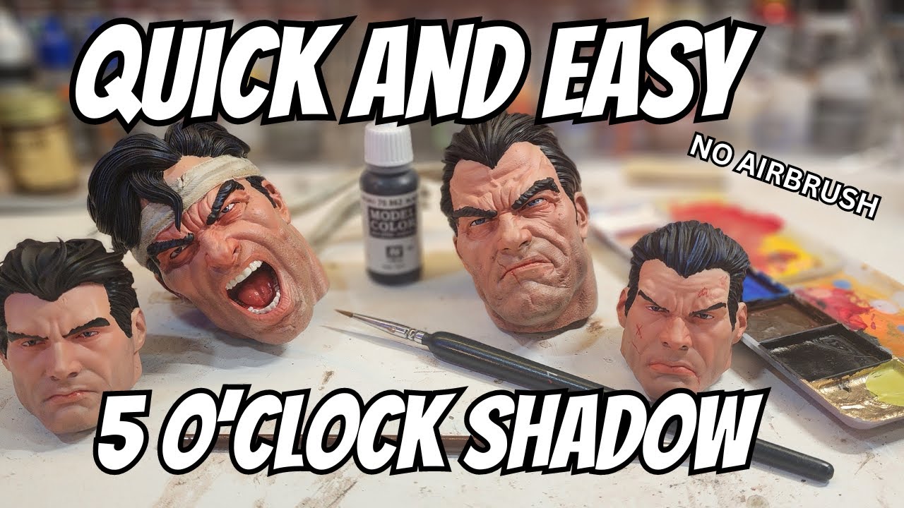 How to PAINT a 5 o'clock Shadow- QUICK AND EASY TO DO