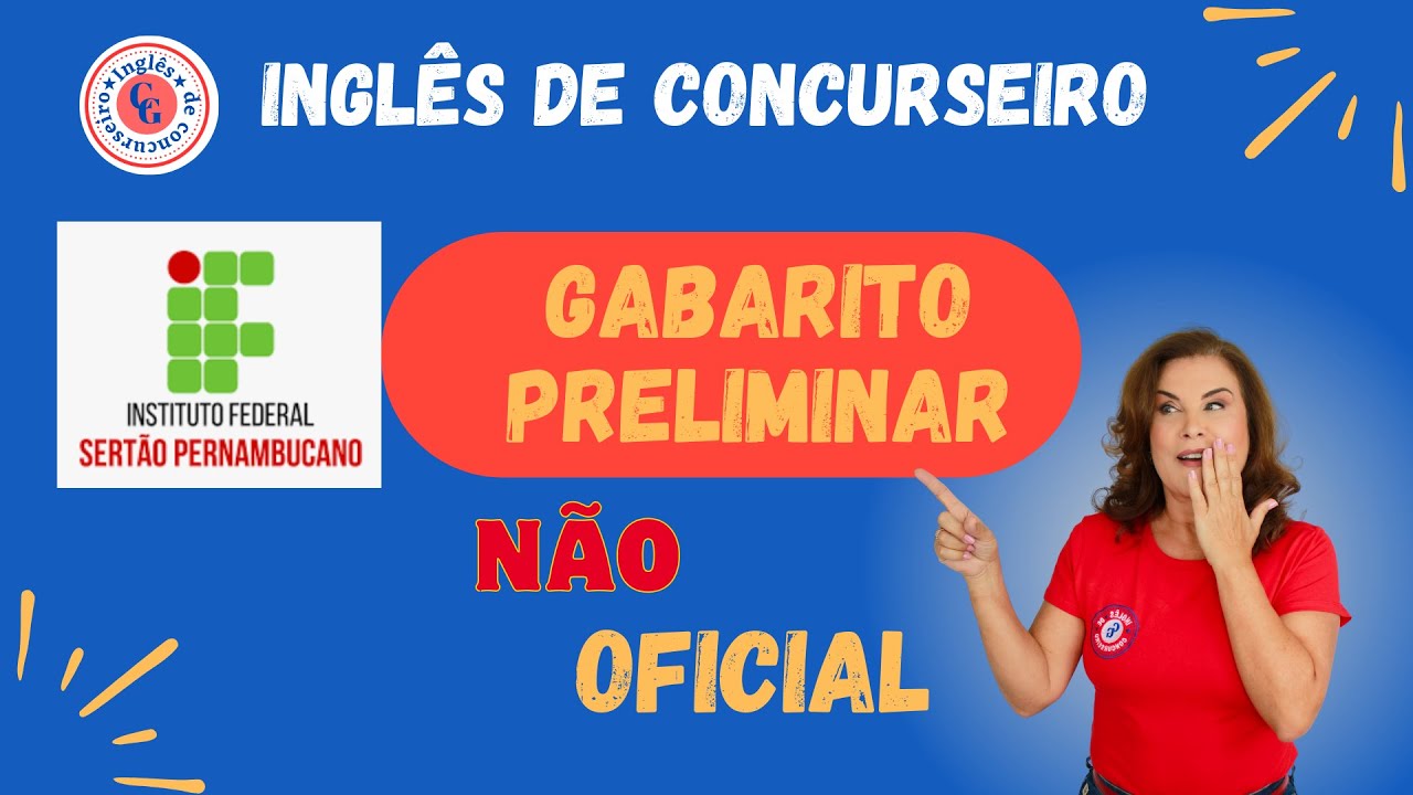 IFSERTÃO(PE) - GABARITO  PRELIMINAR NÃO OFICIAL