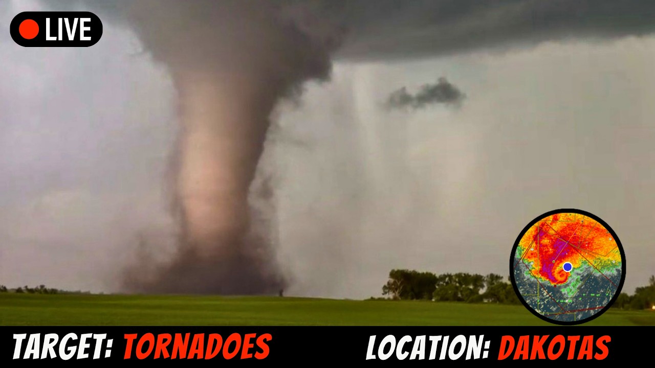 🔴 Destructive Storms moving into North Dakota  - LIVE STORM CHASER