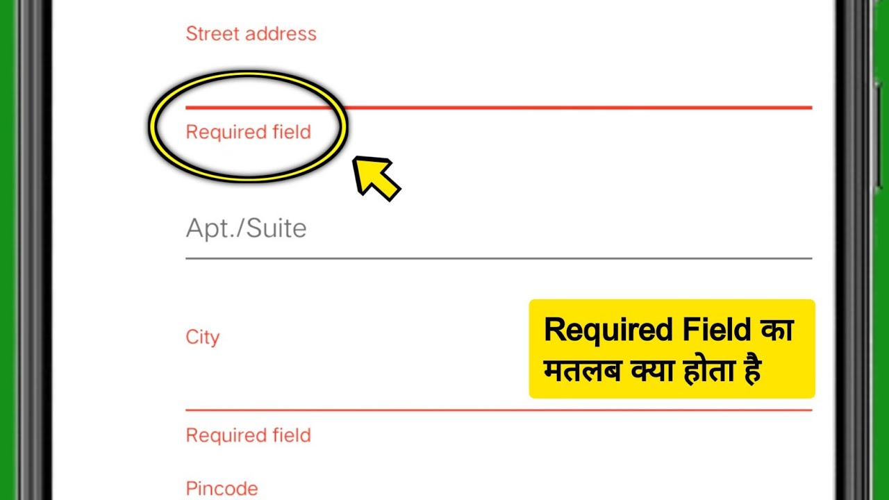 What is Required Field? What is the meaning of Required Field?