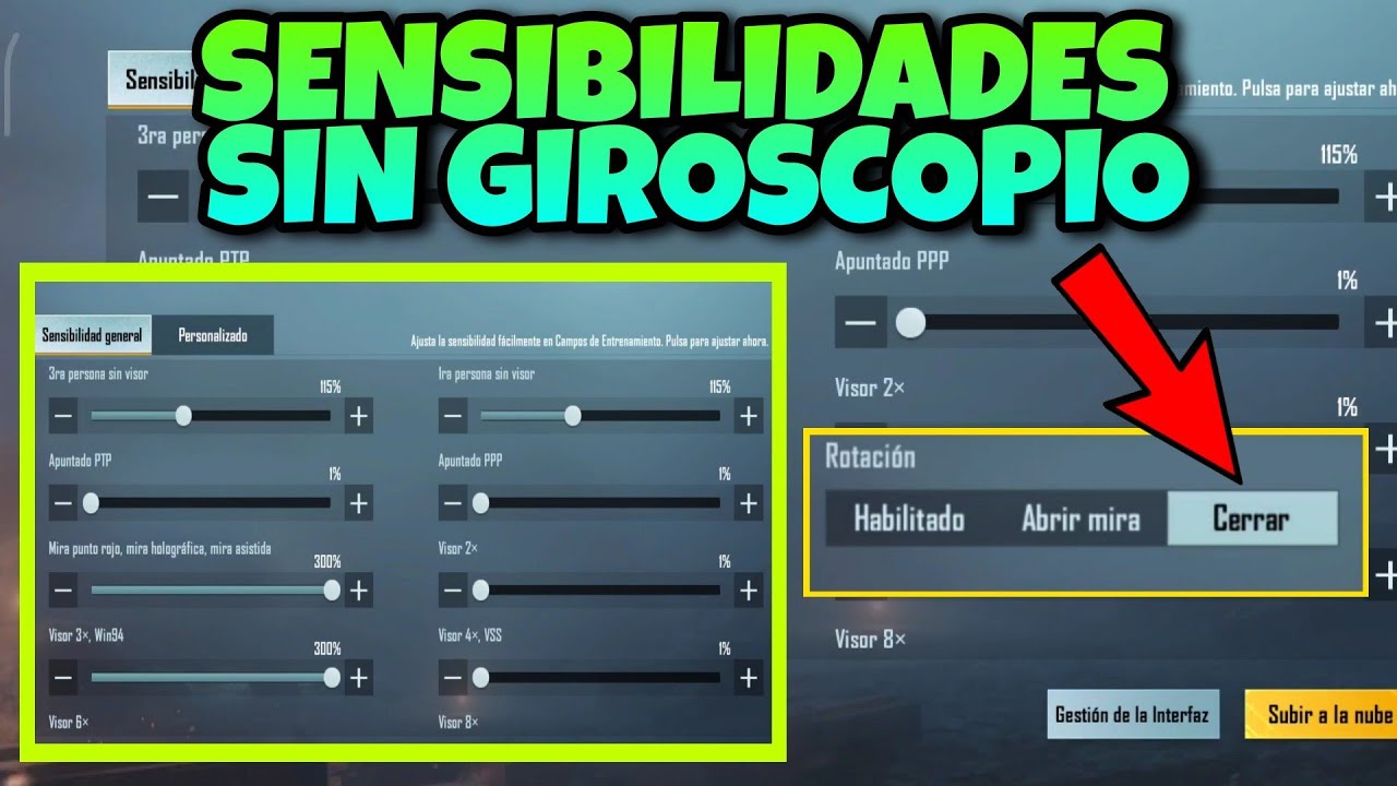 LA MEJOR configuración de SENSIBILIDAD para PUBG MOBILE SIN GIROSCOPIO