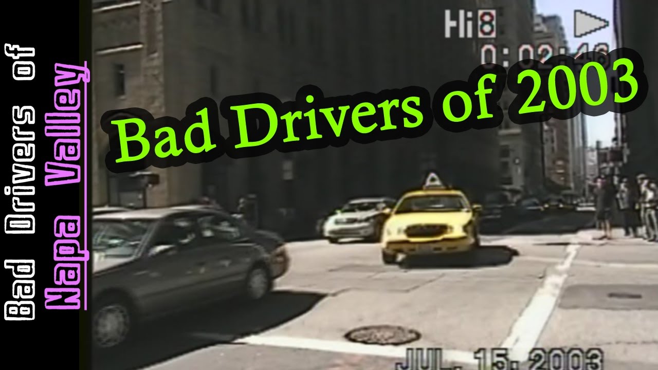 Bad Drivers of 2003 to 2006 - Old Video - San Francisco, Seattle, Phoenix and Vancouver