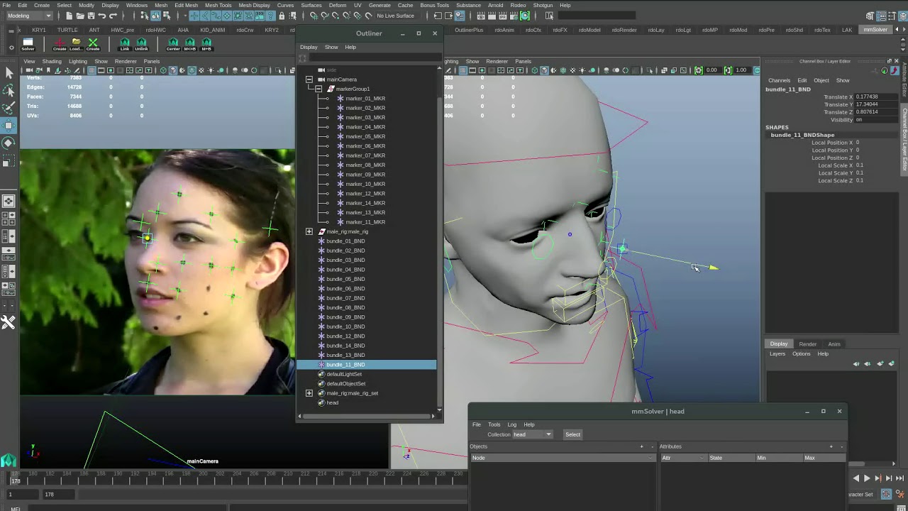 Open Source Maya mmSolver part 1 (head and jaw IK tracking)