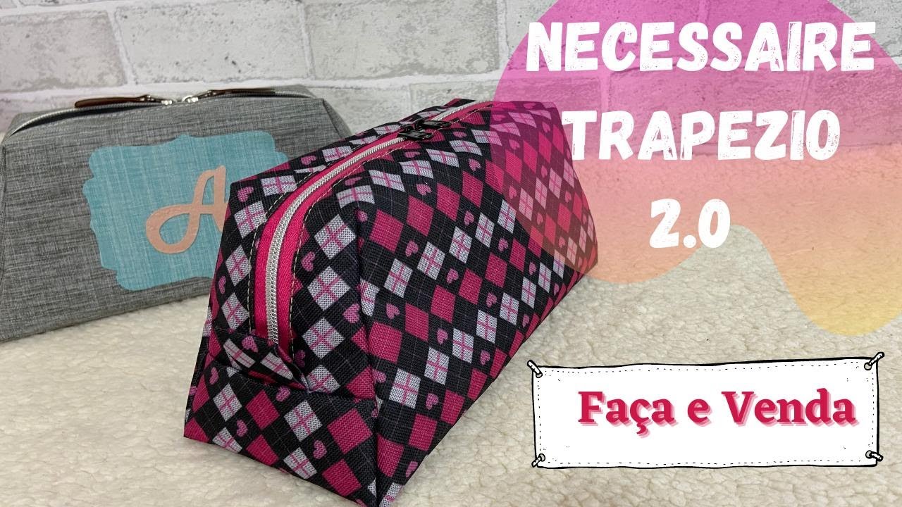 Necessaire Box Trapézio 2.0 com Molde PDF Gratuito - Costura Criativa DIY