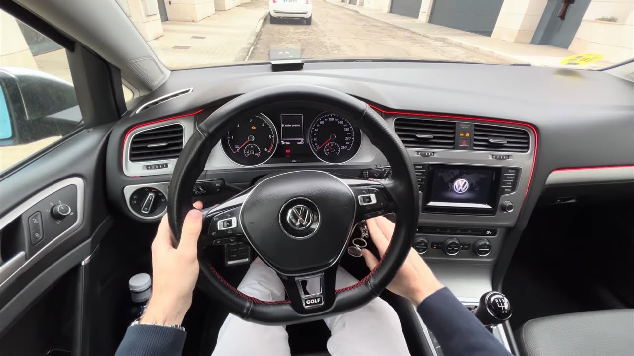 4K Relaxing driving to university with light rain in my 2014 VW Golf MK7 1.6 TDI