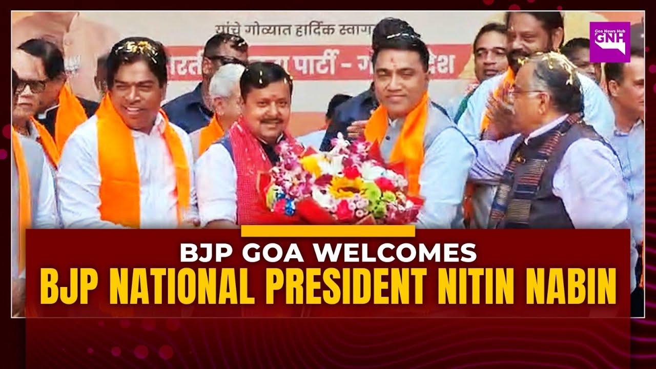 BJP Goa welcomes BJP National President Nitin Nabin in Panaji
