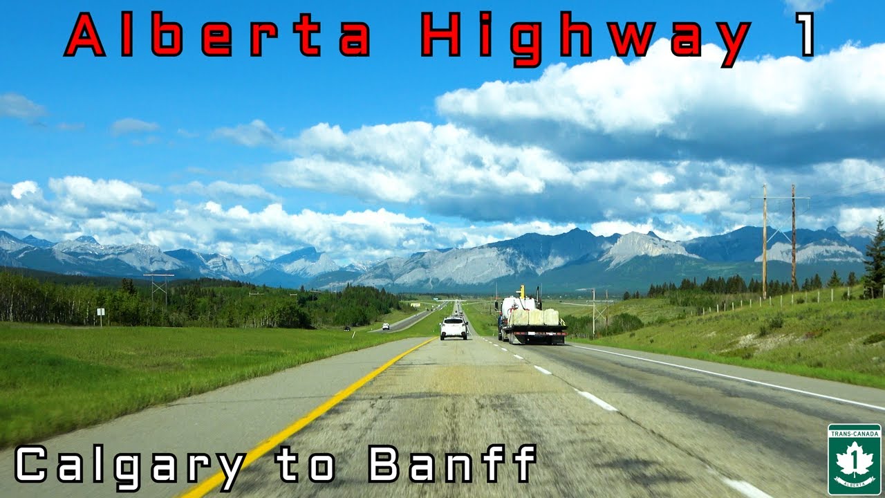 Alberta Highway 1 WB - Calgary to Banff - Banff National Park of Canada
