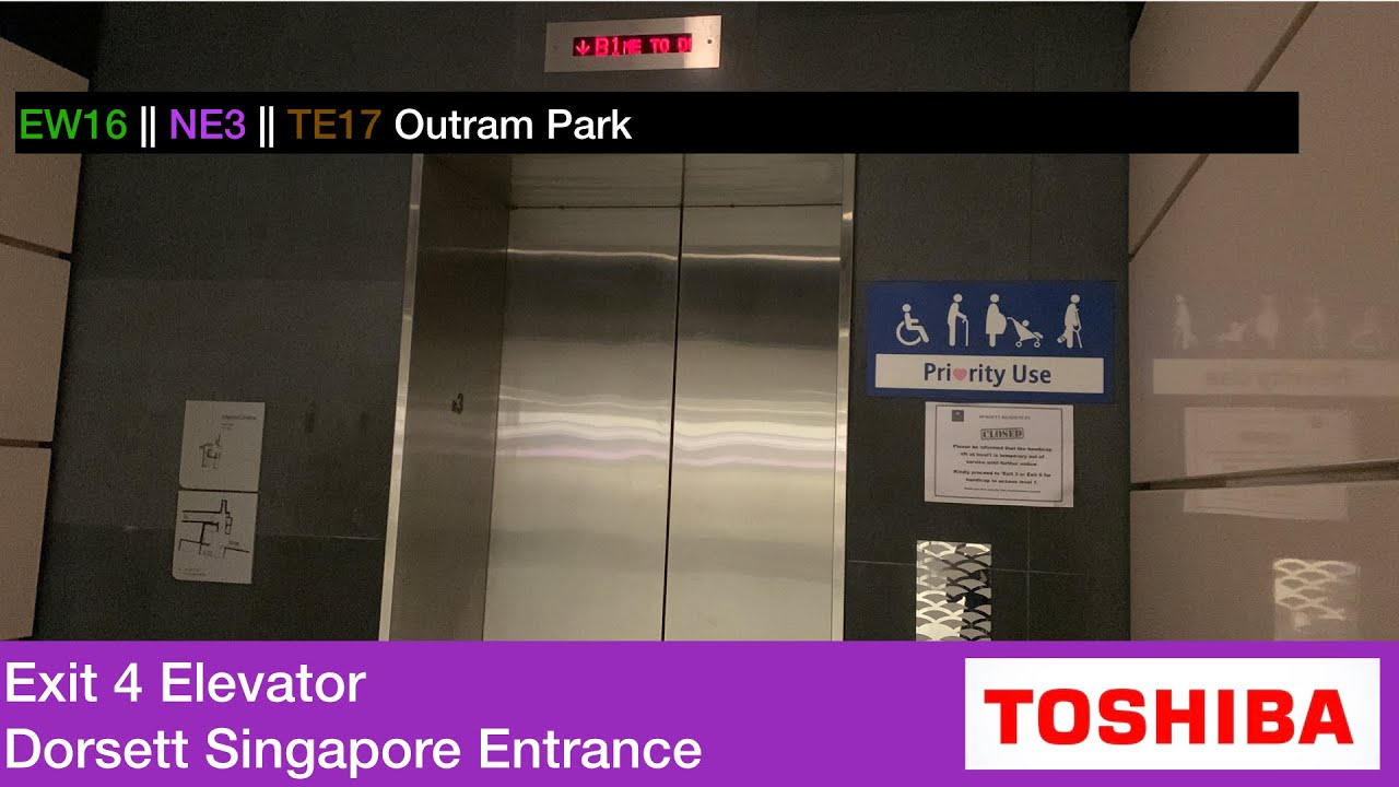 Outram Park MRT Station || Toshiba Elevator (Exit 4 / Dorsett Singapore entrance)
