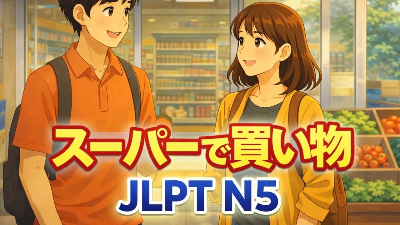 JLPT N5 Listening Practice | Supermarket Conversation in Japanese