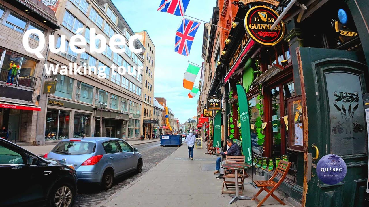 [4K] 🇨🇦  Walking in Quebec city | Rue Saint-Jean | Place d'Youville | Walking Tour March Winter 2025