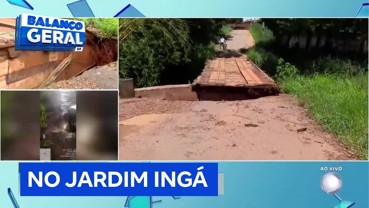 Forte chuva abre erosão no Jardim Ingá (GO) e bombeiros isolam áreas afetadas | Balanço Geral DF