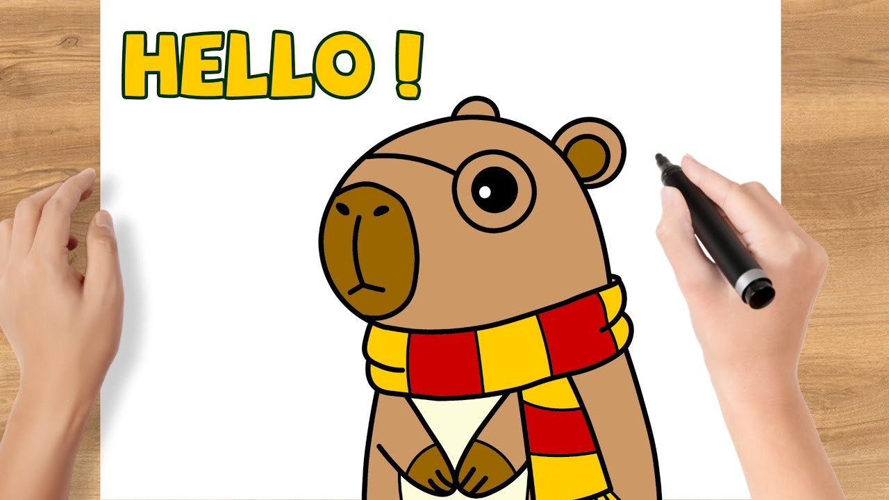How to draw Capybara Harrypotter Kawaii Easy