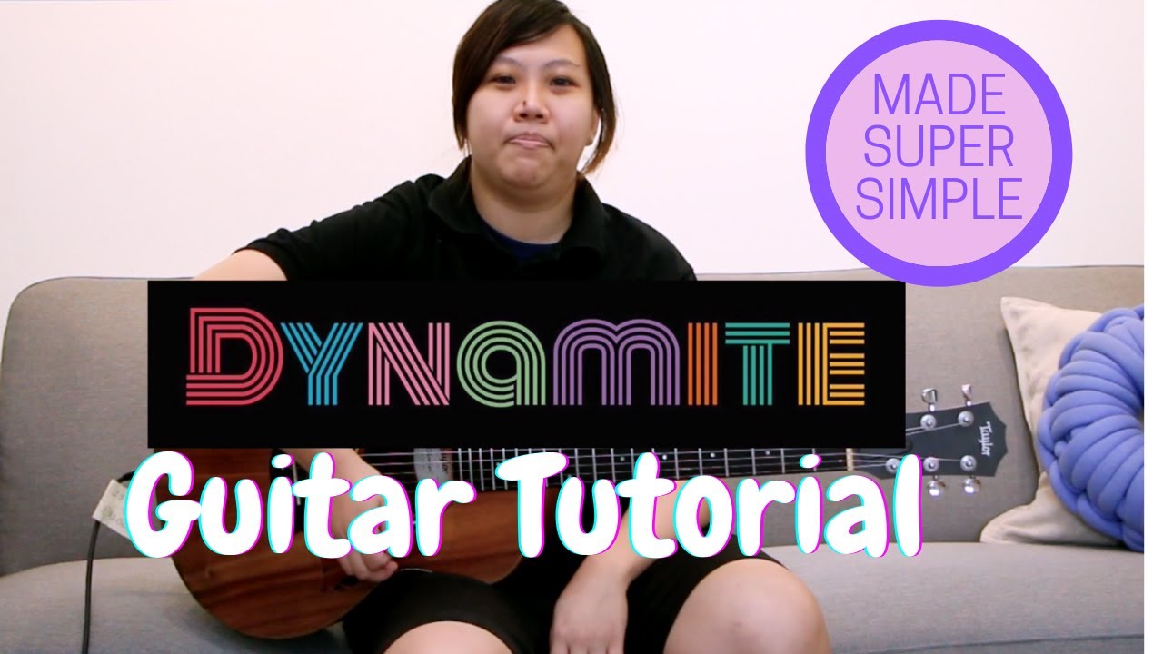 BTS (방탄소년단) 'Dynamite' Guitar Tutorial (SUPER SIMPLE!)