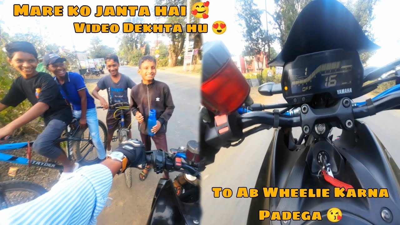 🔥mt 15 wheelie 🥰Aaj Bacho Ka Reaction 😘