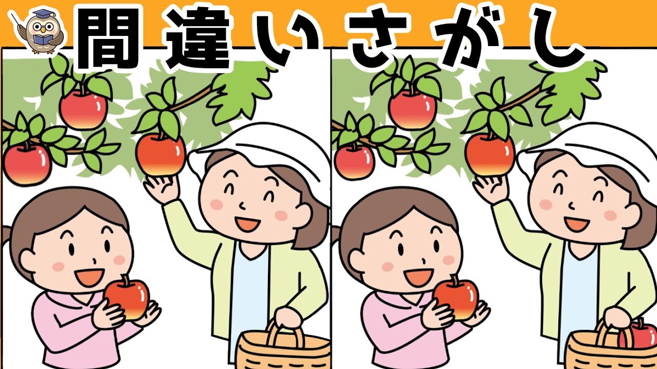 【間違い探し】集中力向上・老化防止を簡単気軽に！まちがい探しで脳の活性化！【イラスト編】