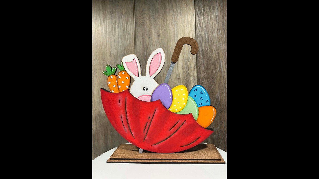 Easter Bunny with Eggs and Carrots Insert for the interchangeable Umbrella
