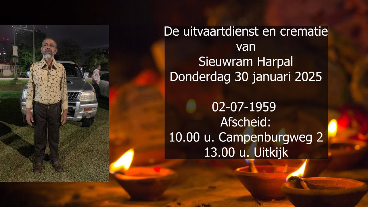 De uitvaartdienst en crematie van Sieuwram Harpal. Donderdag 30 januari 2025.