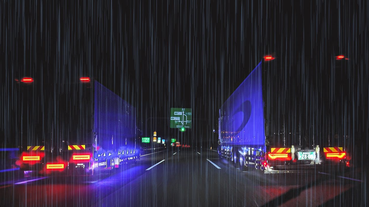 ☔️Heavy Rain Highway Drive💤 Drift into Sleep😪