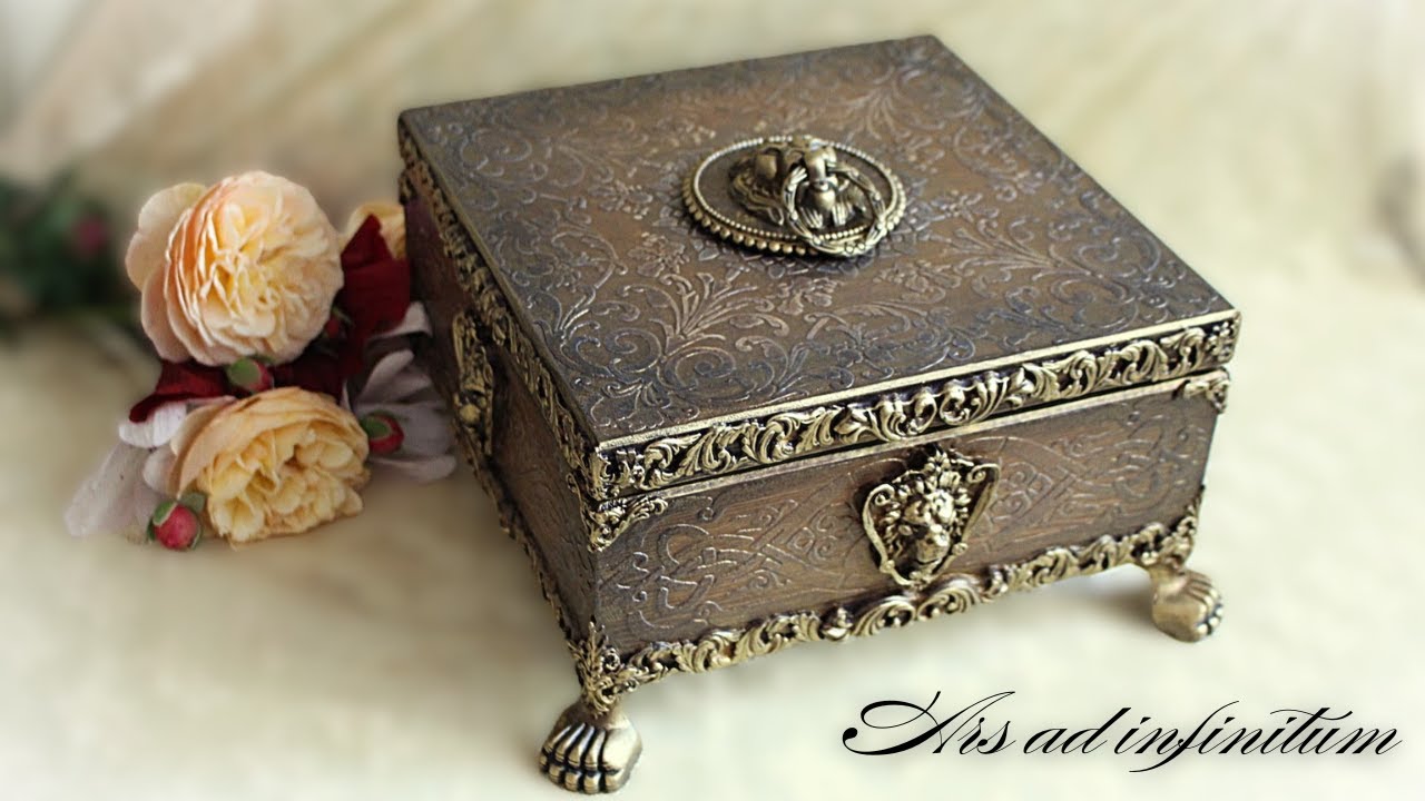 Vintage. Antique box. / Antyczne pudełko. Decoupage tutorial.
