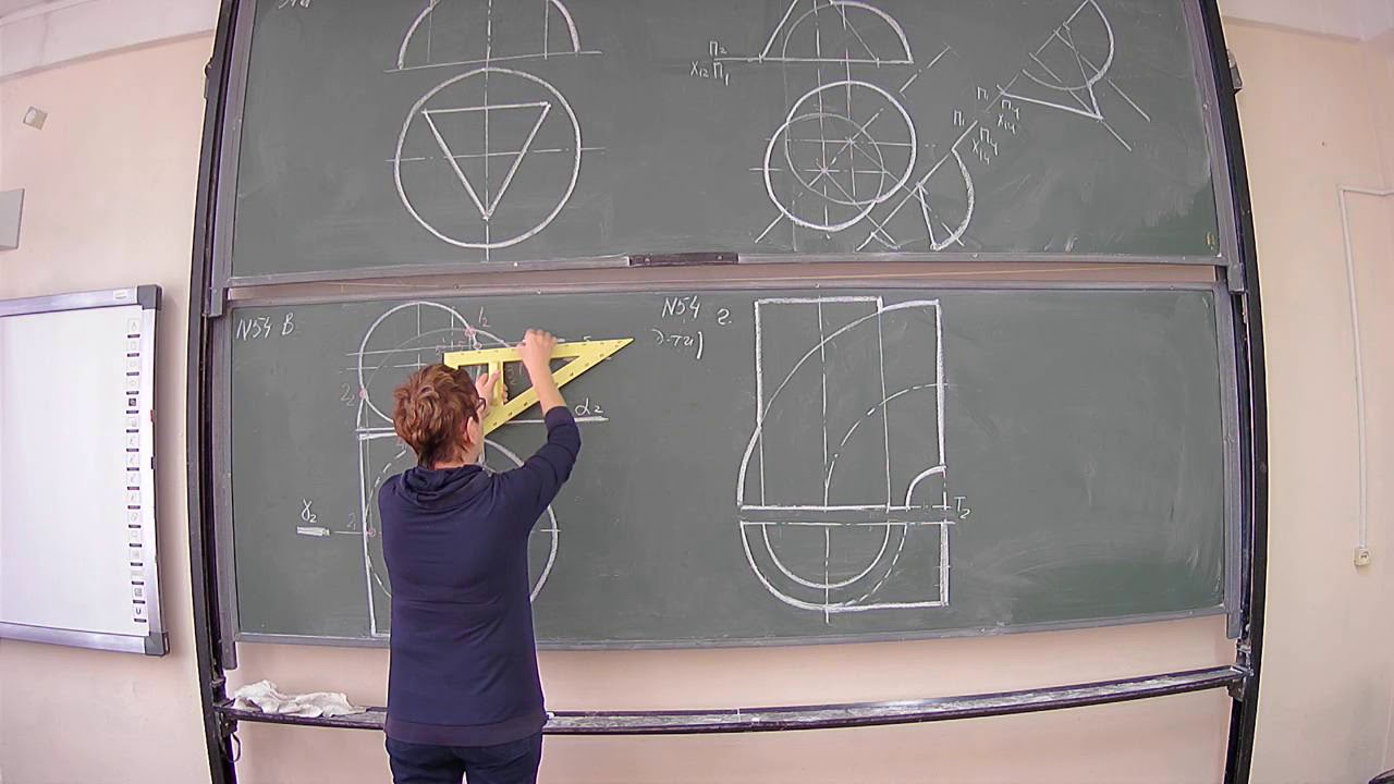 Начертательная геометрия. Пересечение поверхностей. Задача 54в