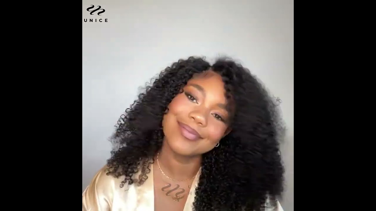 UNice Hair Vpart Kinky Curly Wig No Lace Front Wear and Go Beginner Friendly