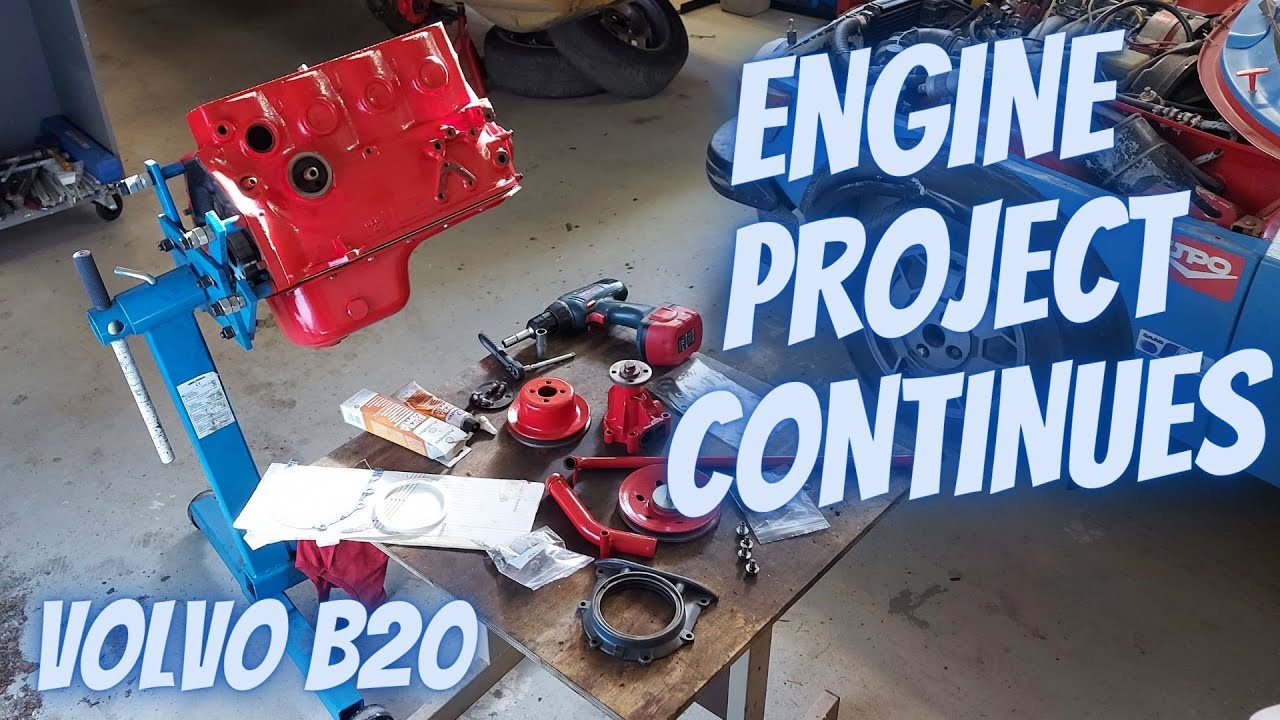 Volvo B20 engine project continues | Waterpump and crankshaft covers |