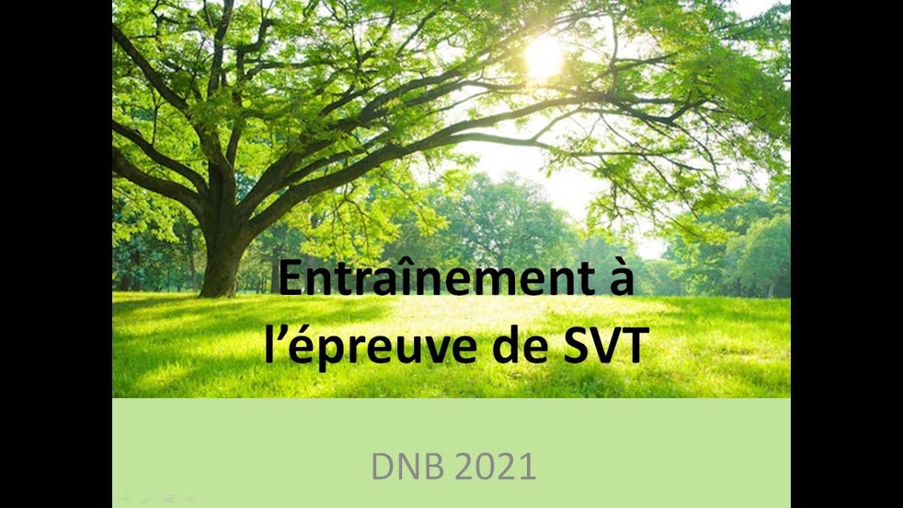 SVT 3ème - Eléments de correction sujet DNB