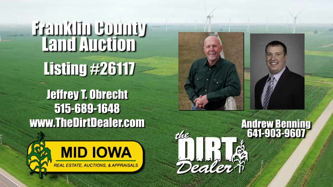 LAND AUCTION:  Franklin County, Iowa, 168 Acres M/L