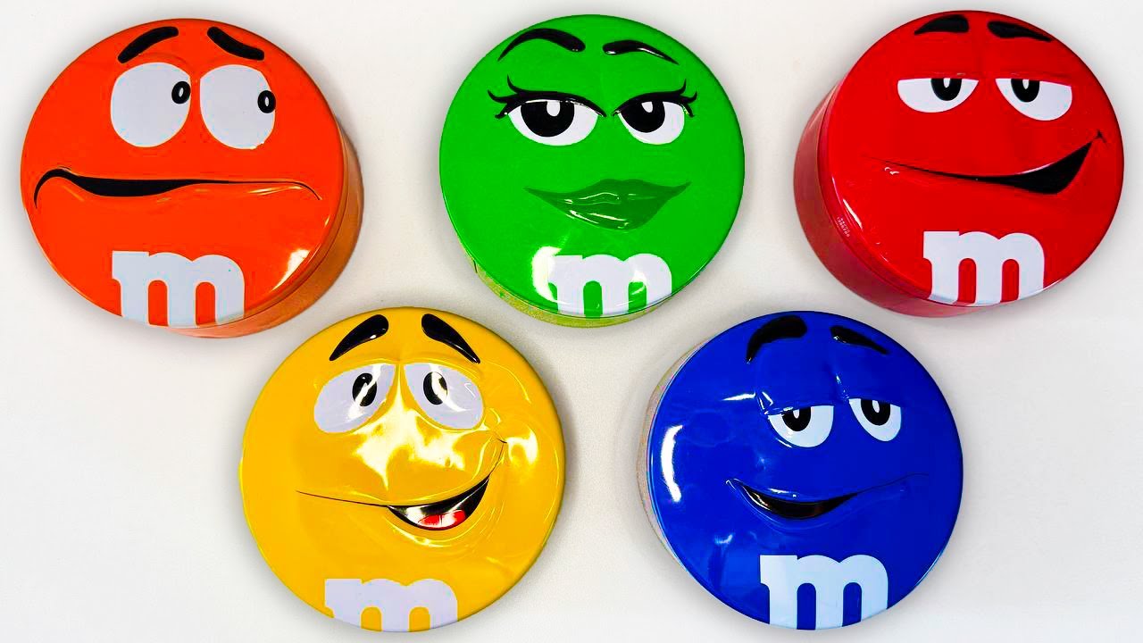 Satisfying Video | ASMR Unpacking 5 Mystery M&M'S Containers with Rainbow Chocolate M&M'S Candy