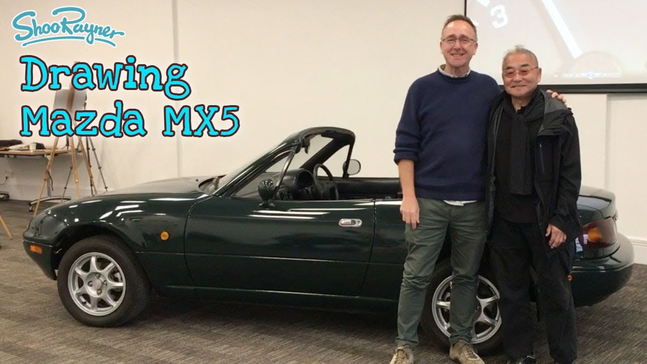 Drawing the Mazda MX5 with Tom Matano - original car designer!