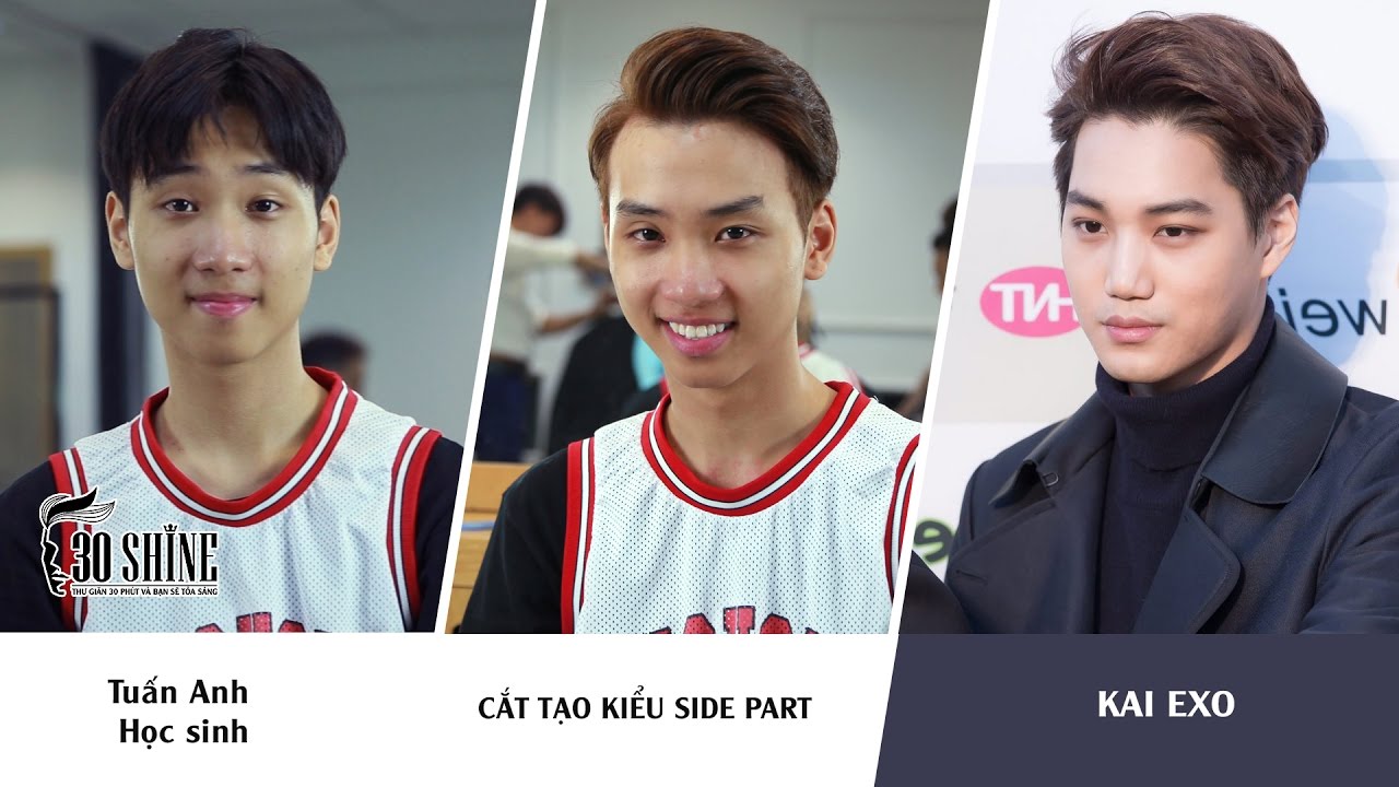 Cắt tạo kiểu Side Part | Phong cách KAI EXO | Tuấn Anh