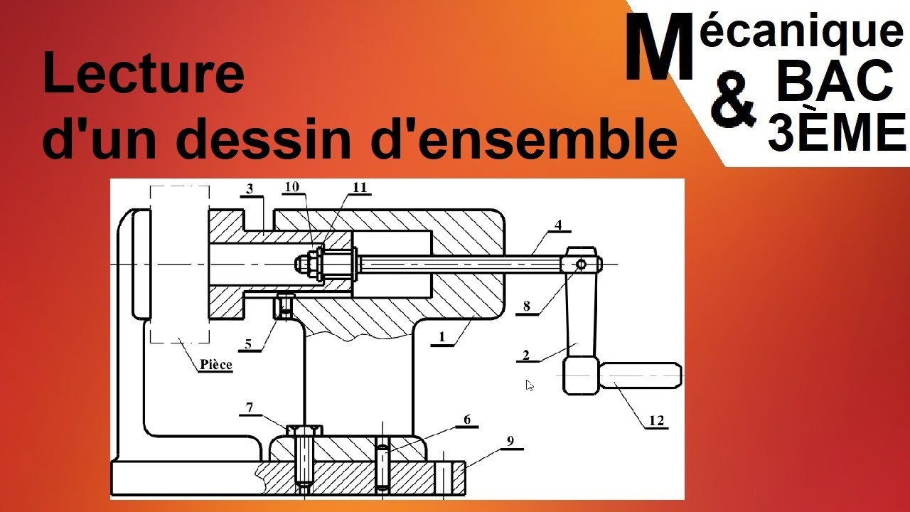 Lecture d'un Dessin d'ensembles les liaisons mécaniques (3ème & Bac)