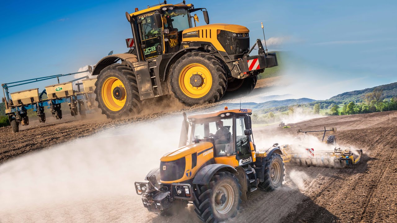 Príprava pôdy a sejba kukurice 2025 | JCB Fastrac 8330 Icon | JCB Fastrac 8250, 3230