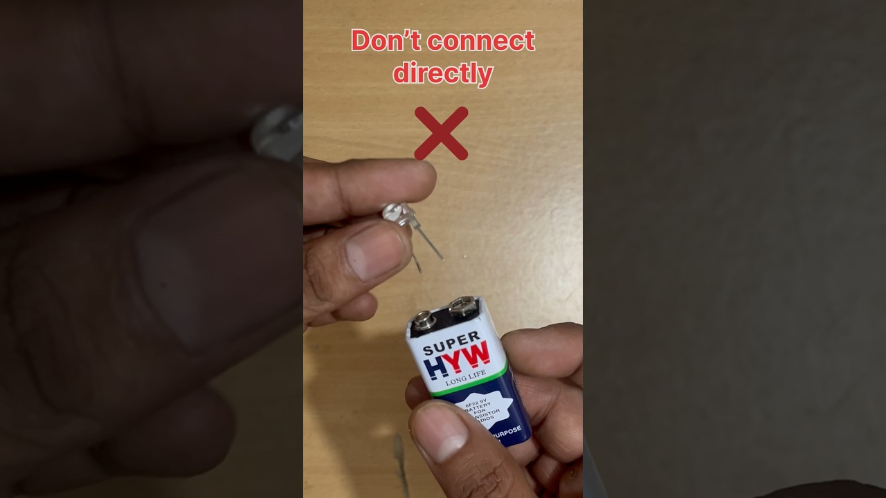 Use of resistor #resistors #9vbattery #led #light