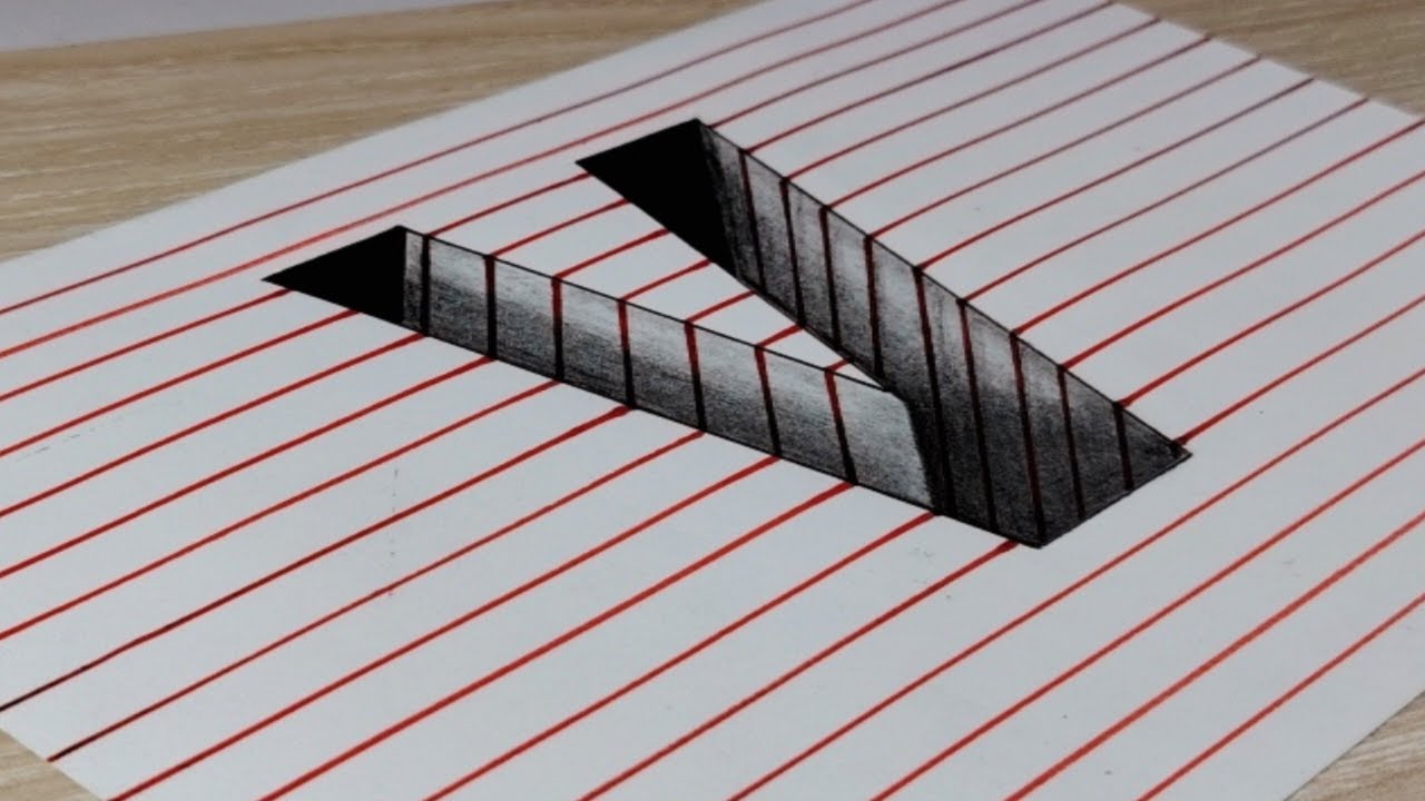 Easy 3D Drawing with V Letter || How to Create Letter V with Depth Effect || Mdkharts 