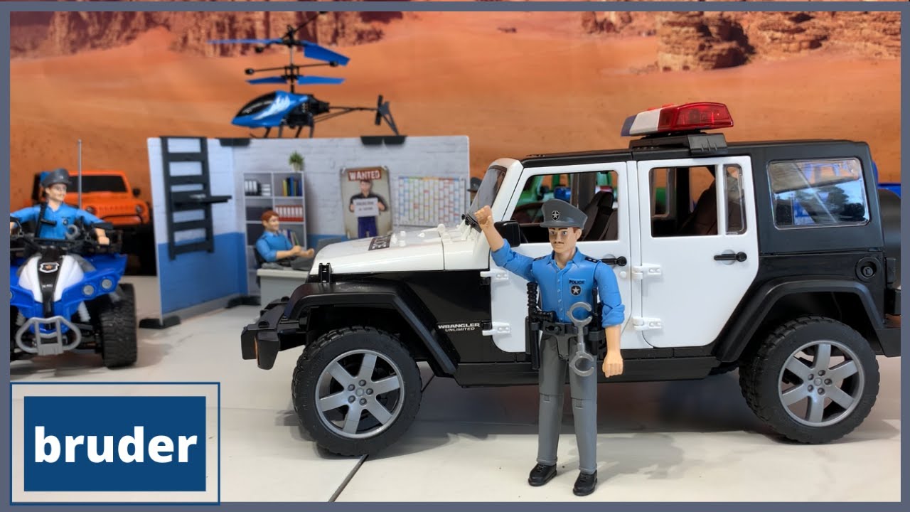 Bruder Toys Jeep Rubicon Police Car with Policeman | Fun Video for Kids