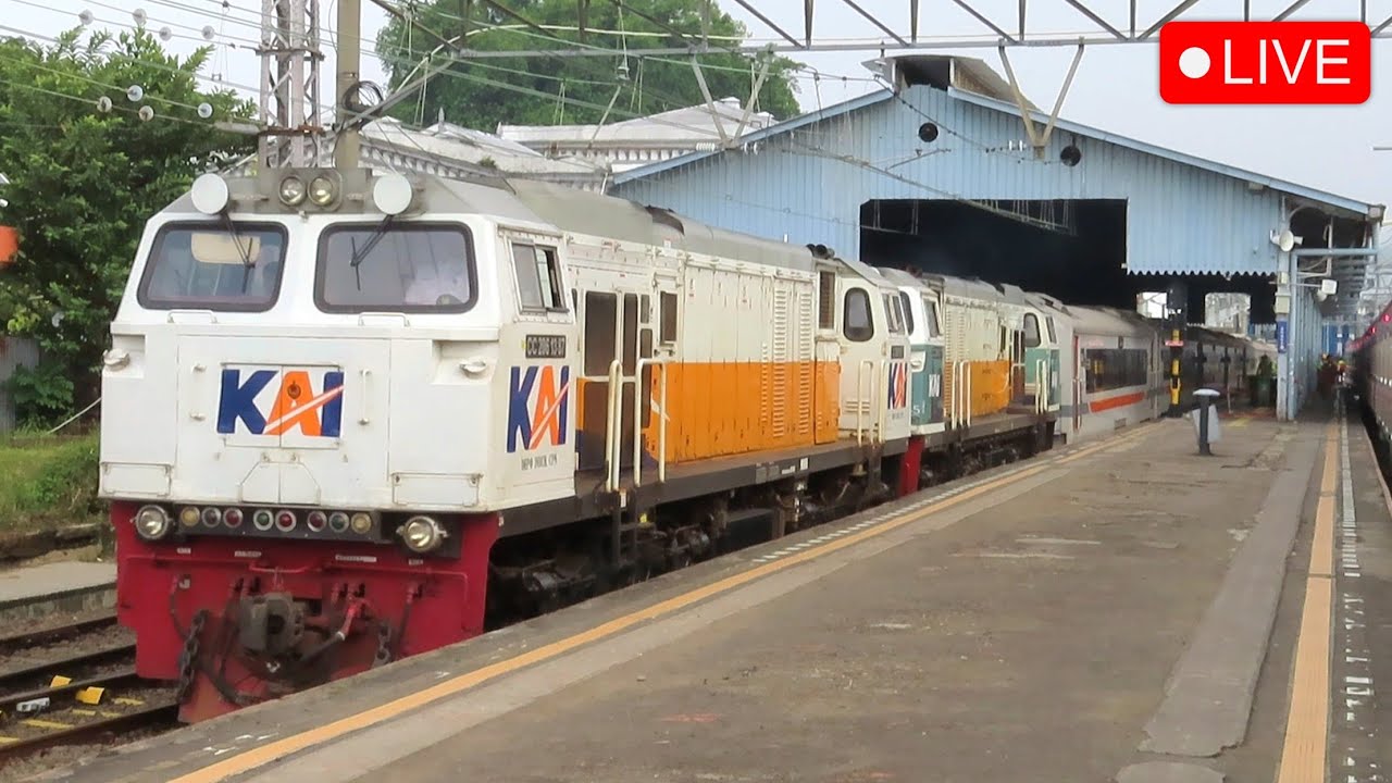 🔴 MENGEJAR KERETA API PANGRANGO DUA LOKOMOTIF CC 206, Naik KRL Commuter Line Bogor TM 6000 Series