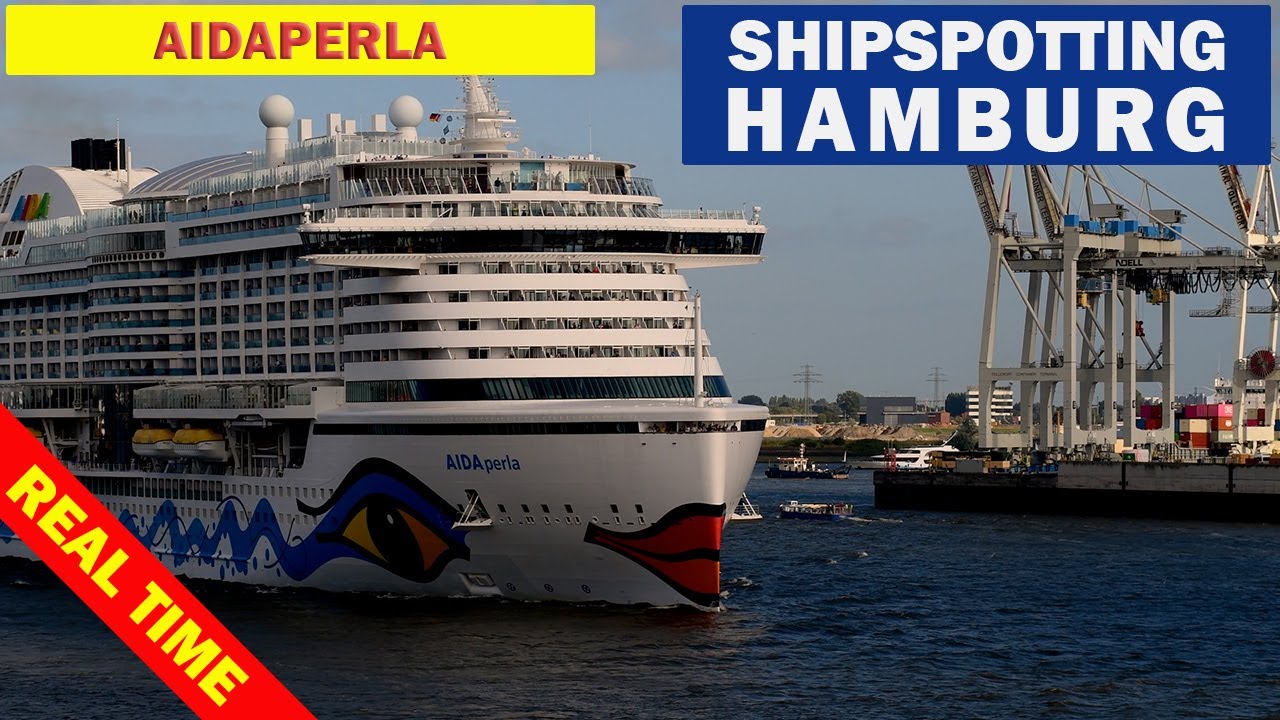 AIDAPERLA - Echtzeitauslaufen aus dem Hamburger Hafen am 16.08.2025 shipspotting, Hamburg