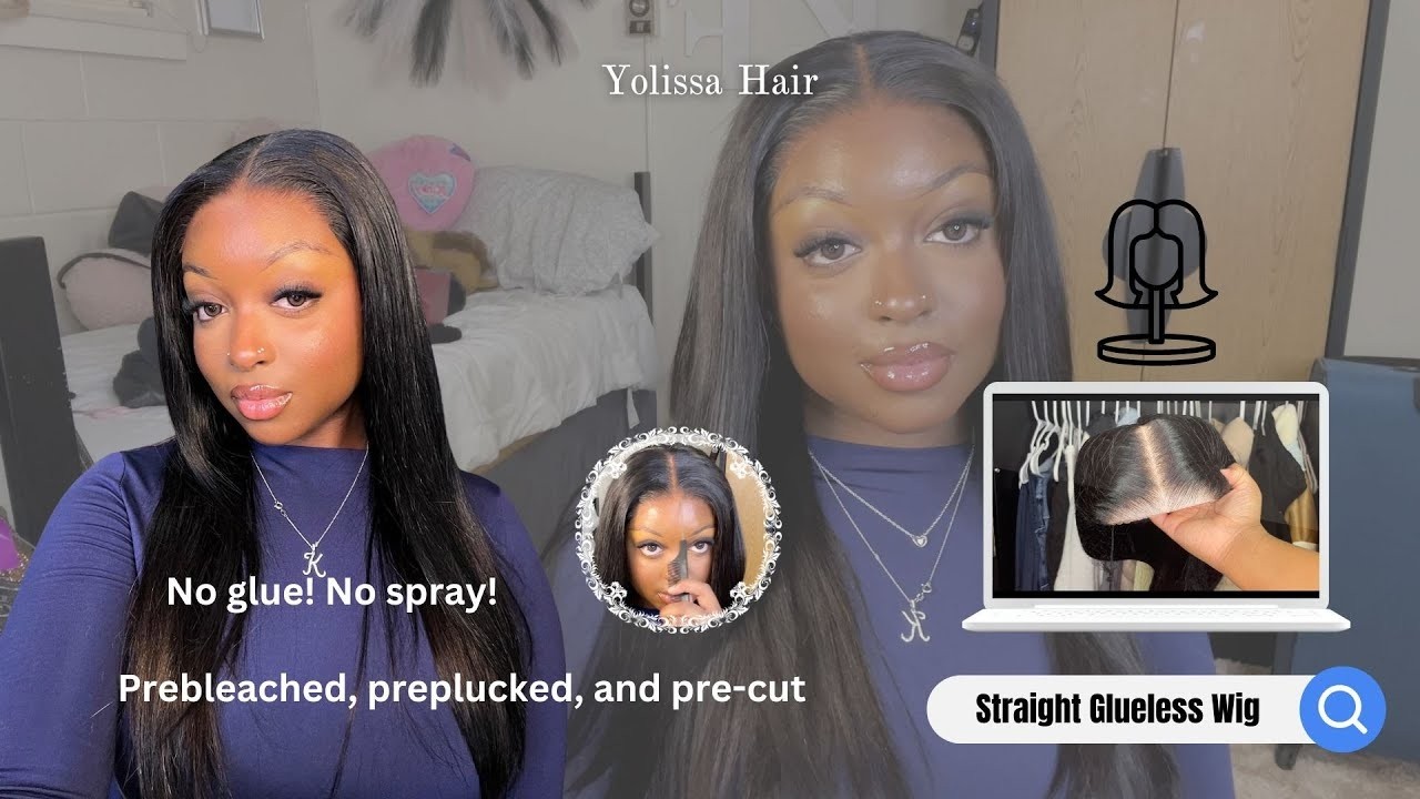 STRAIGHT OUT THE BOX INSTALL😍 100% GLUELESS 5X5 CLOSURE WIG ALREADY COMES CUSTOMIZED | Yolissa Hair