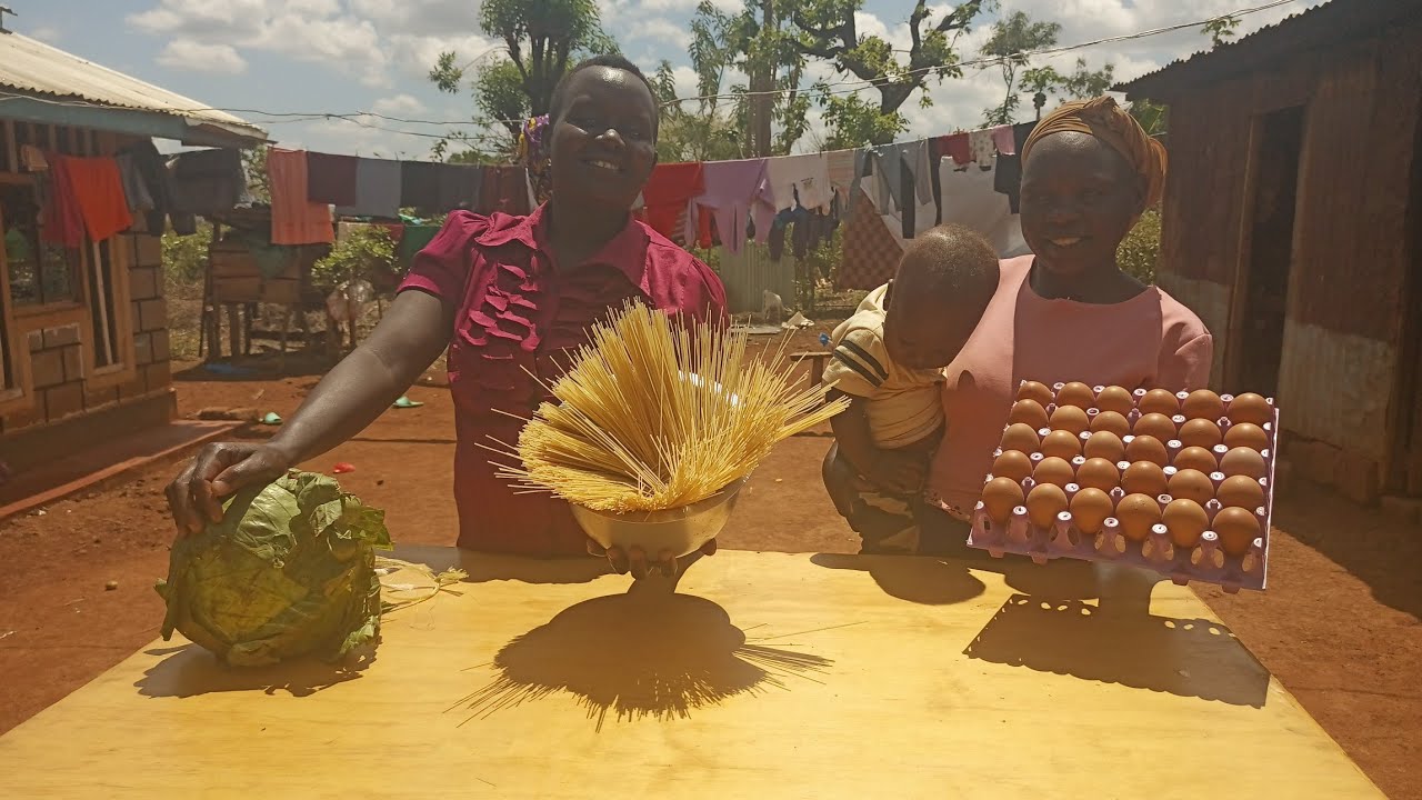 From African 🌍 village pots,to Global flavour, cooking 🔥 spaghetti 🍝 eggs 🥚 and cabbage 🥬